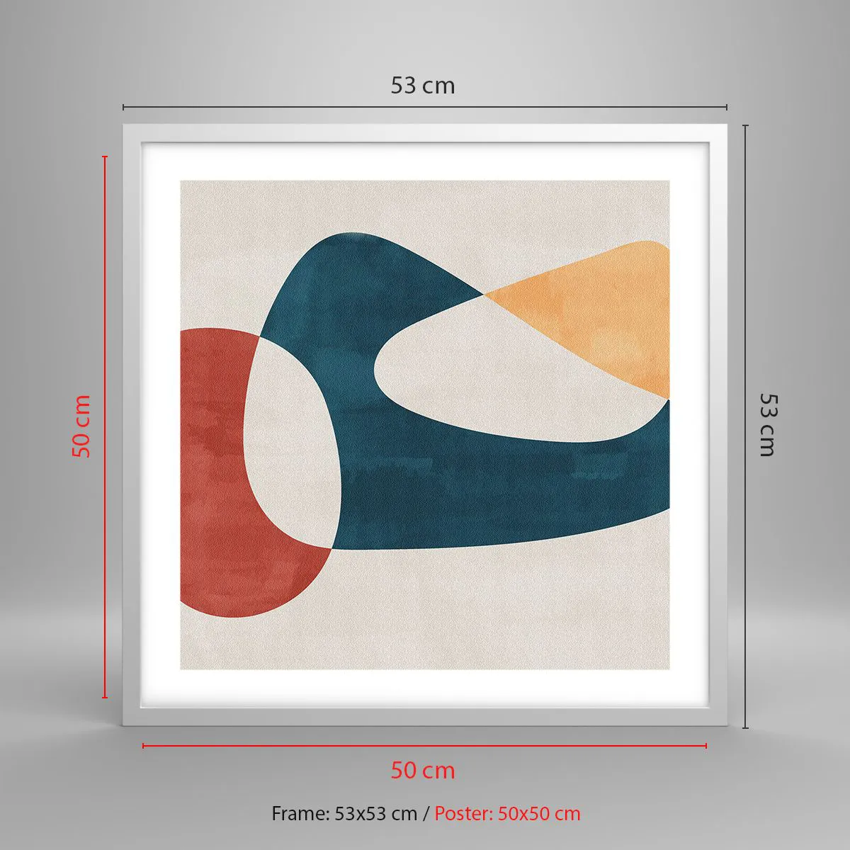 Póster en marco blanco - Influencias y metamorfosis - 50x50 cm