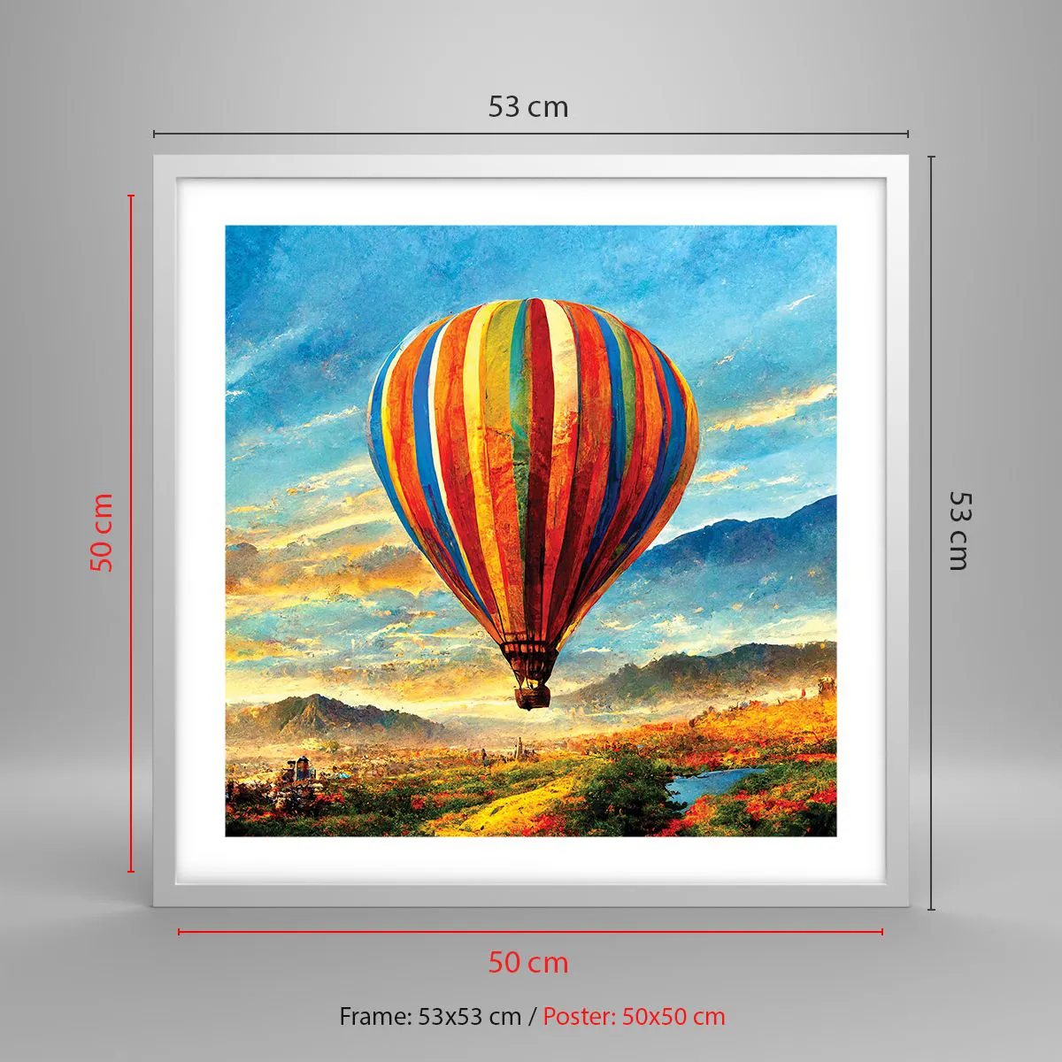 Affiche dans un cadre blanc - Poster - Dans le silence on voit mieux - 50x50 cm