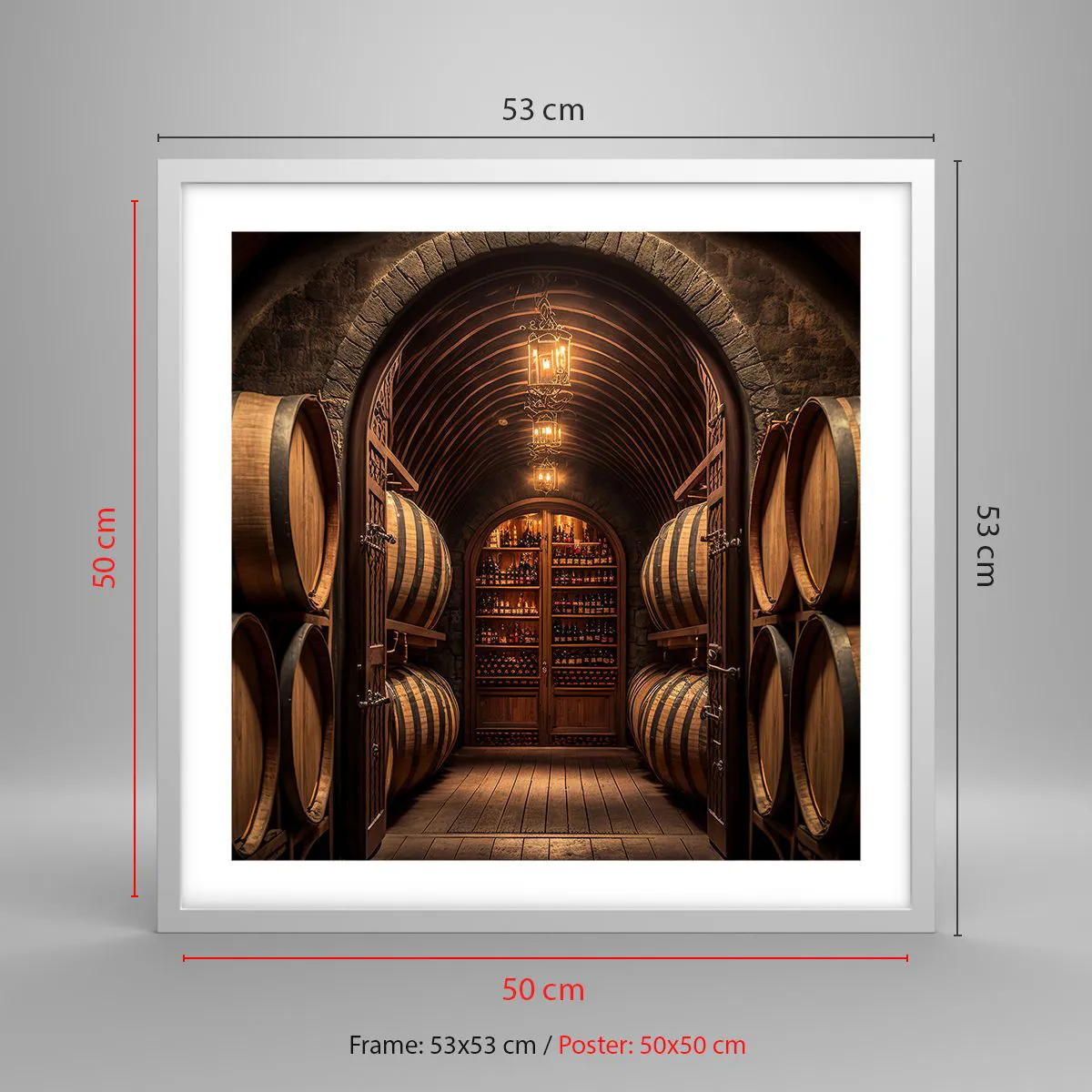 Affiche dans un cadre blanc - Poster - Cave climatisée - 50x50 cm