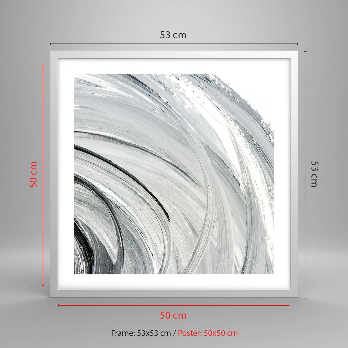 Poster in een witte lijst - Orbitale samenstelling - 50x50 cm