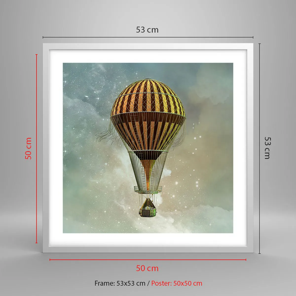 Affiche dans un cadre blanc - Poster - Vols pionniers - 50x50 cm