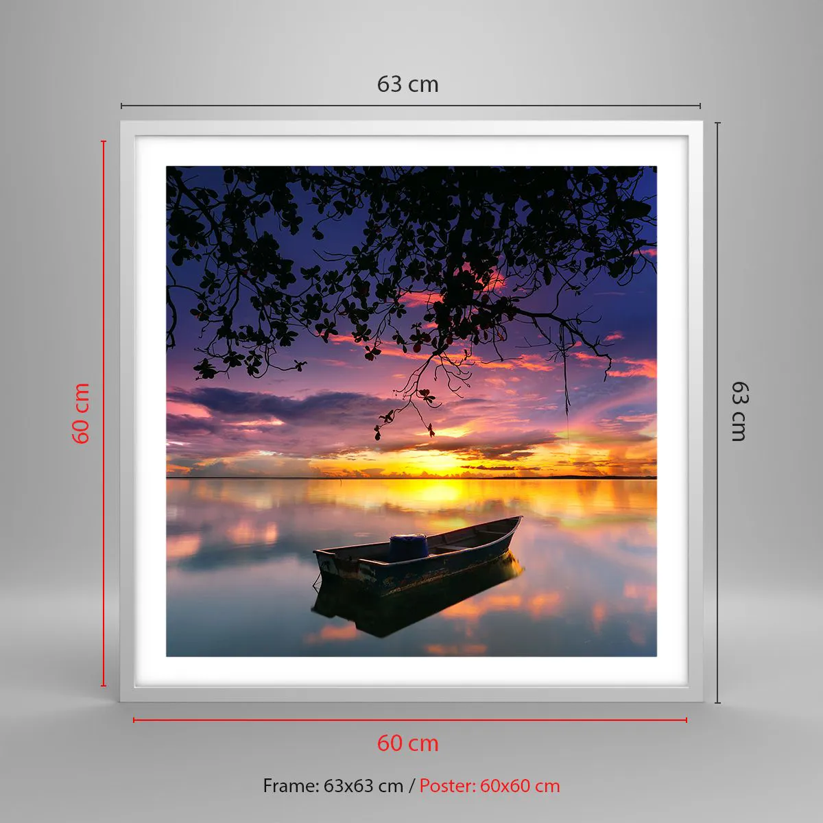 Poster in einem weißen Rahmen - Du scheinst mitten am Himmel zu hängen... - 60x60 cm