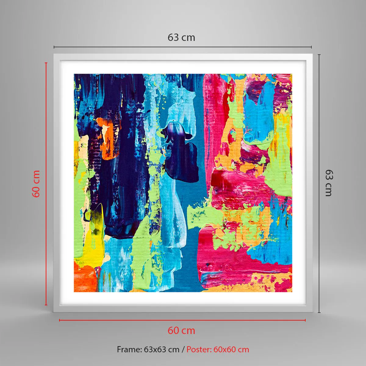 Poster in white frmae - Life Is Beautiful! - 60x60 cm