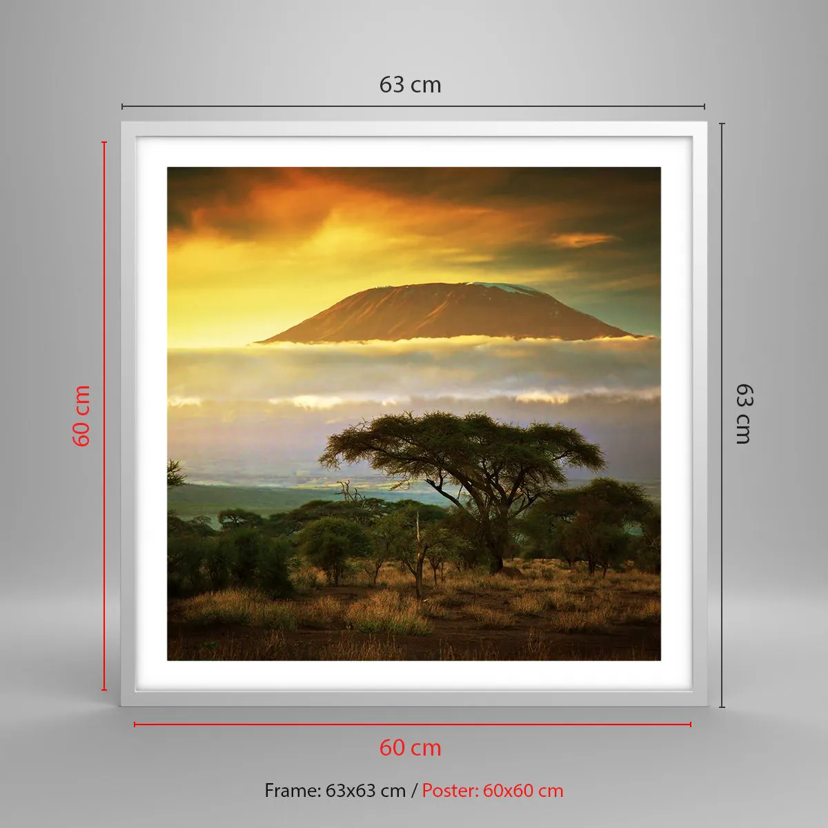 Poster în ramă albă - Visul unui călător - 60x60 cm