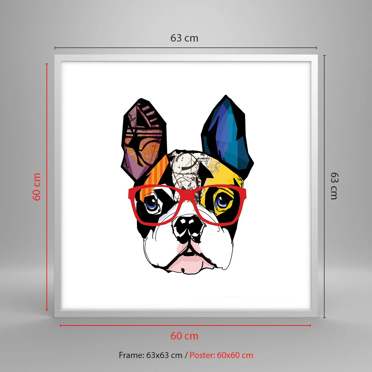 Póster en marco blanco - El intelectual - 60x60 cm