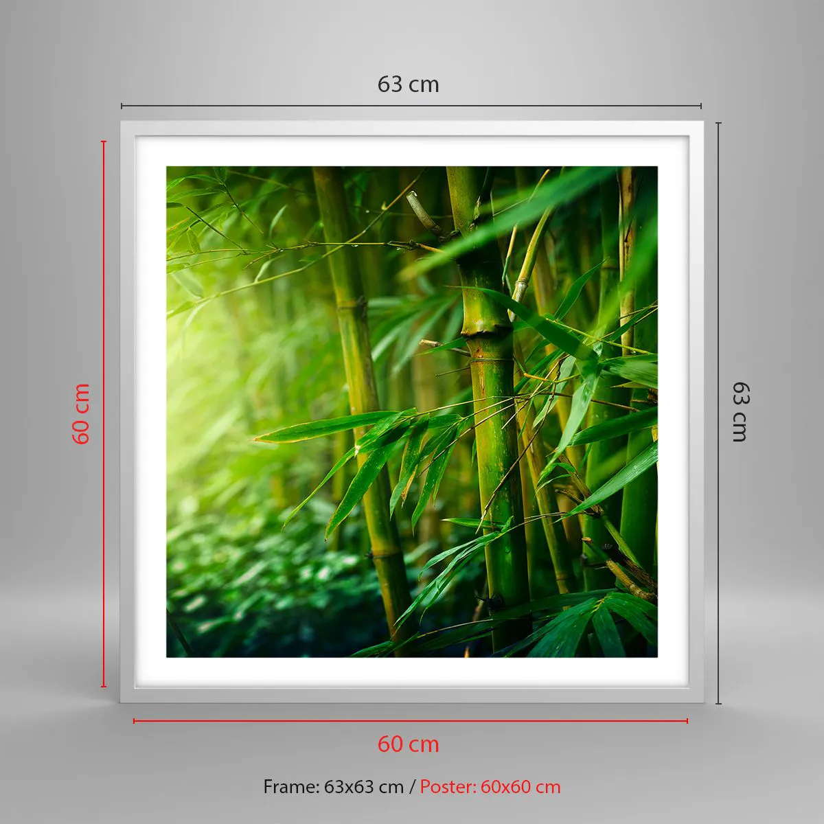 Affiche dans un cadre blanc - Poster - Apprenez à connaître le vert lui-même - 60x60 cm