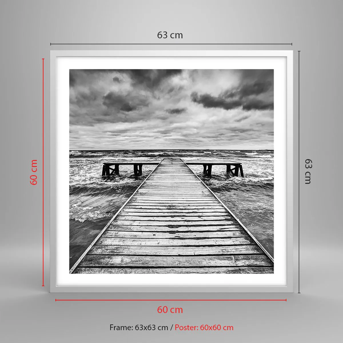 Poster in einem weißen Rahmen - Ich warte darauf, dass der Wind wegjagt... - 60x60 cm