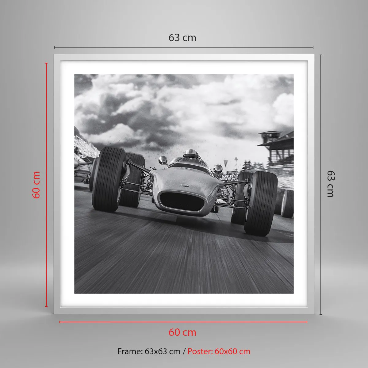 Póster en marco blanco - ¡Hay poder! - 60x60 cm