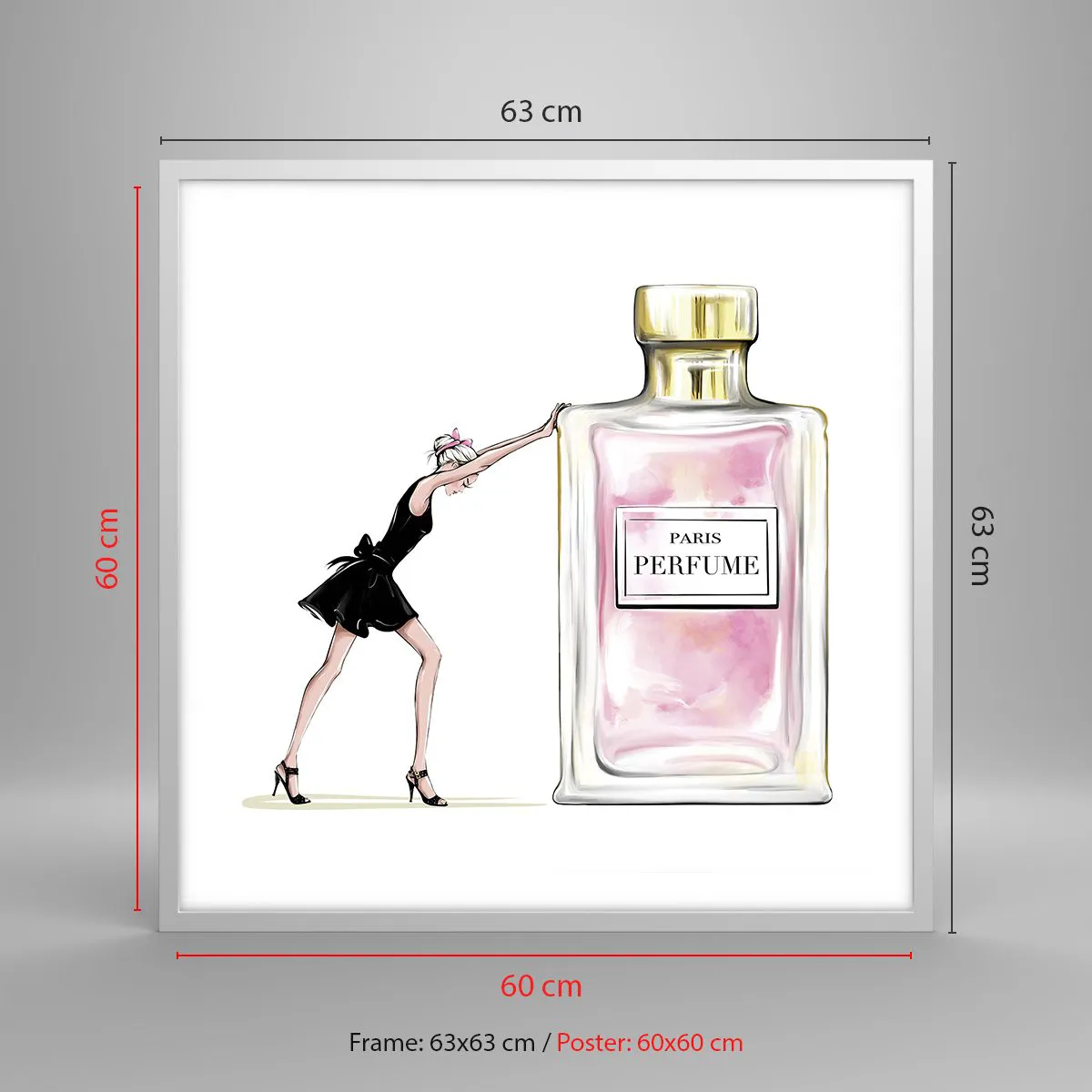 Poster in cornice bianca - L'essenza della femminilità - 60x60 cm