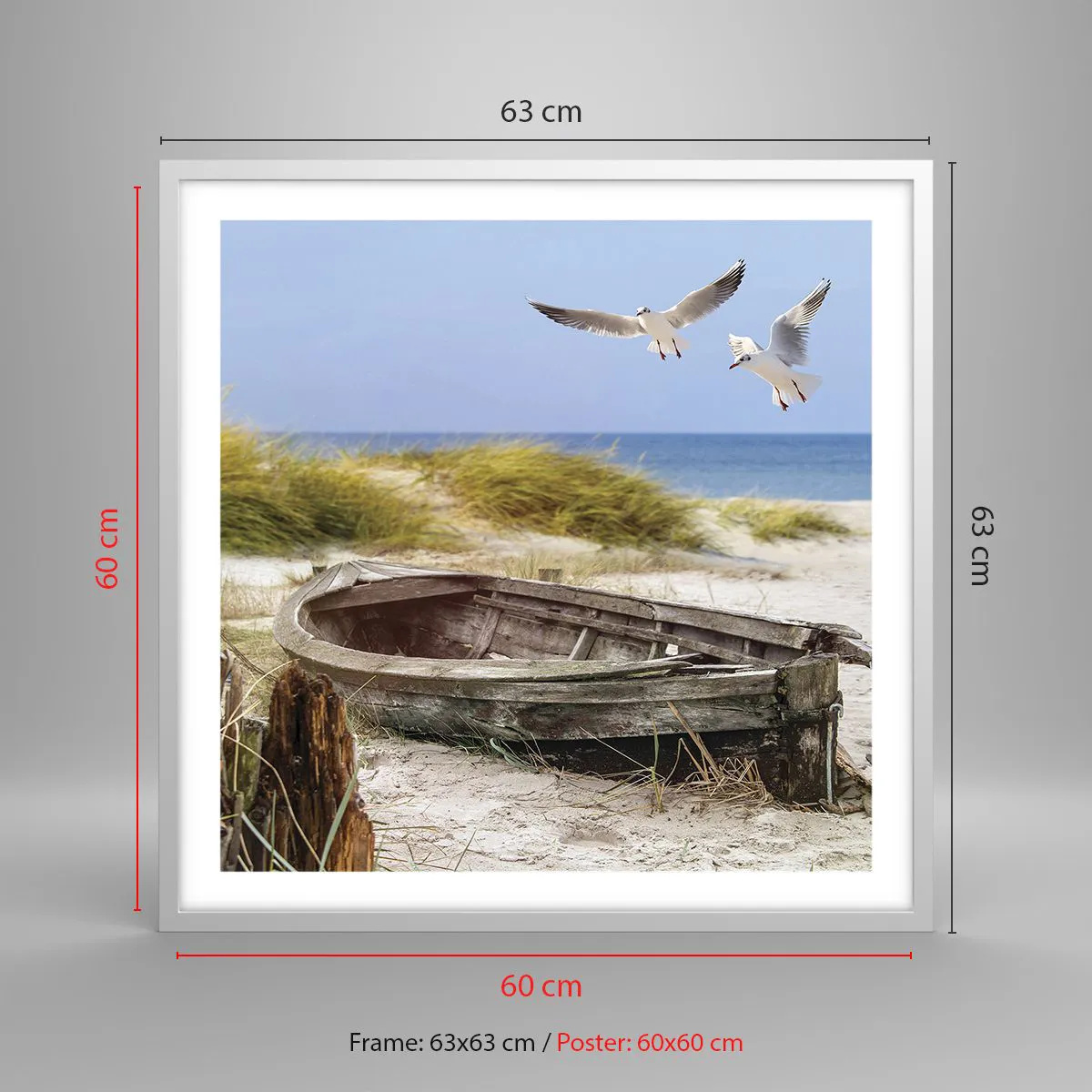 Poszter fekete keretben - Szélben fürödve - 60x60 cm