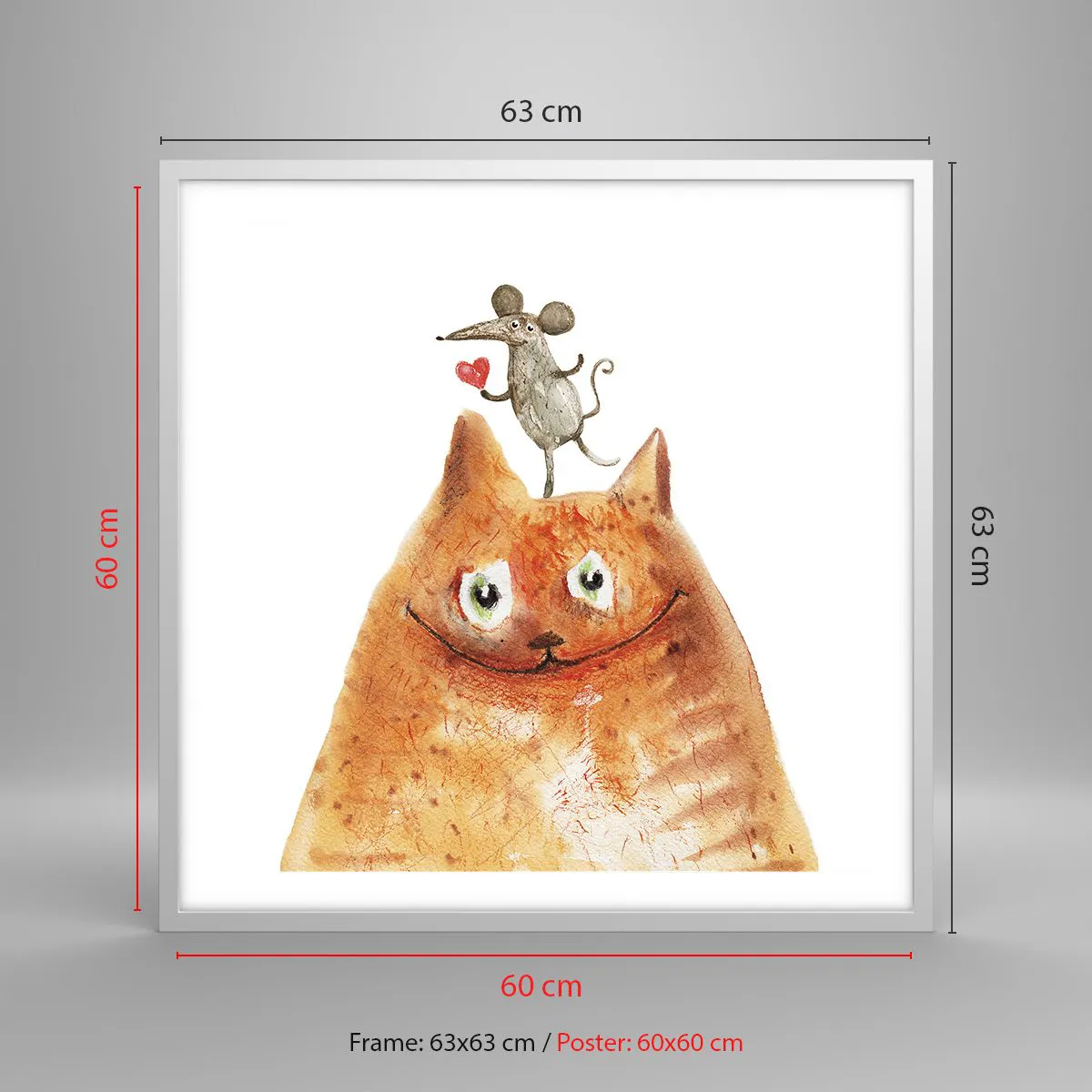 Affiche dans un cadre blanc - Poster - Amour paradoxal - 60x60 cm