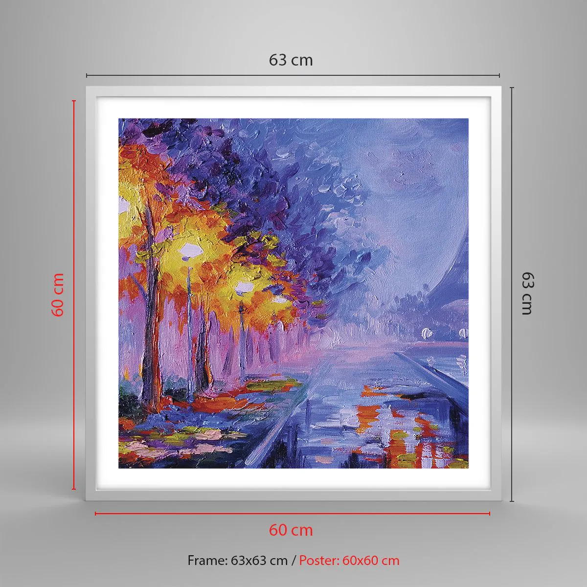 Poster in einem weißen Rahmen - Ein Traumspaziergang - 60x60 cm