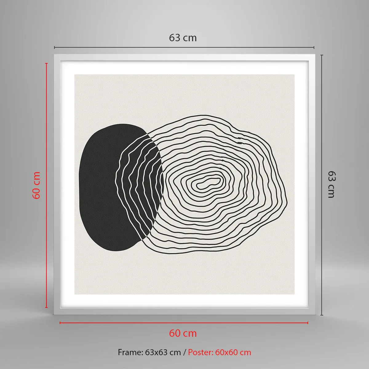 Affiche dans un cadre blanc - Poster - Durabilité et oscillation - 60x60 cm
