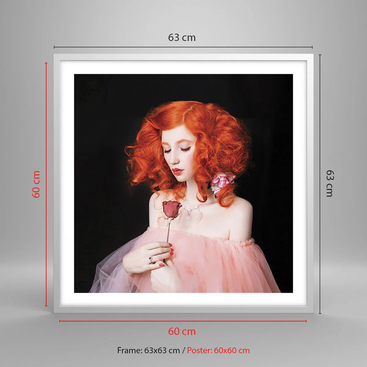 Poster in einem weißen Rahmen - Im barocken Stil - 60x60 cm