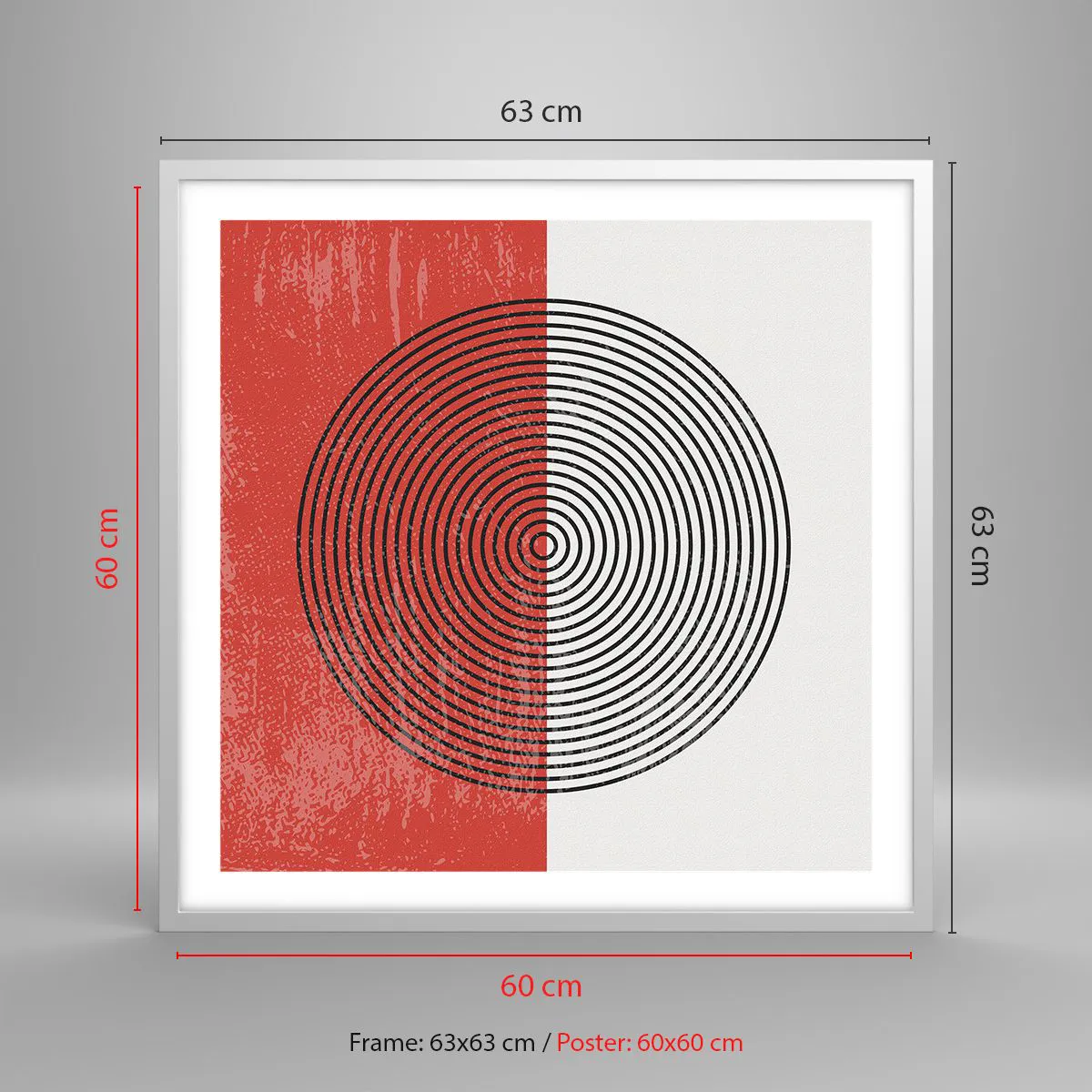 Poster in einem weißen Rahmen - Auf den Punkt gebracht - 60x60 cm