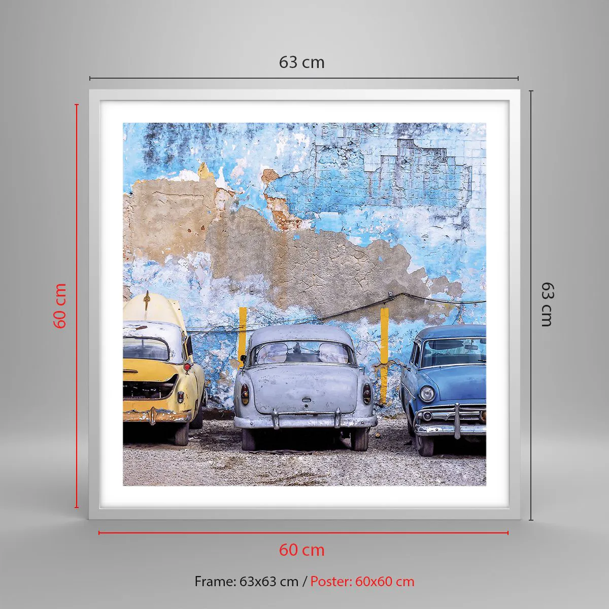 Poster in white frmae - Meeting of Veterans - 60x60 cm