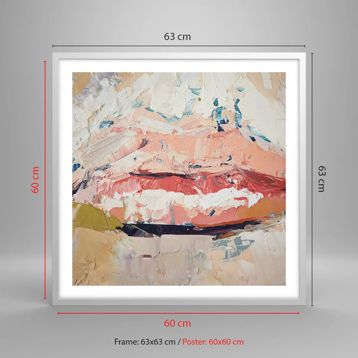 Plakát v bílém rámu - Probouzí smysly - 60x60 cm