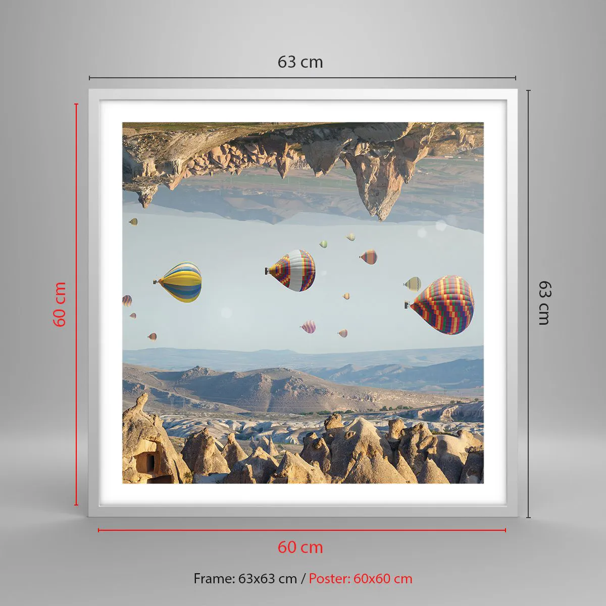 Affiche dans un cadre blanc - Poster - Ici, tout est possible - 60x60 cm