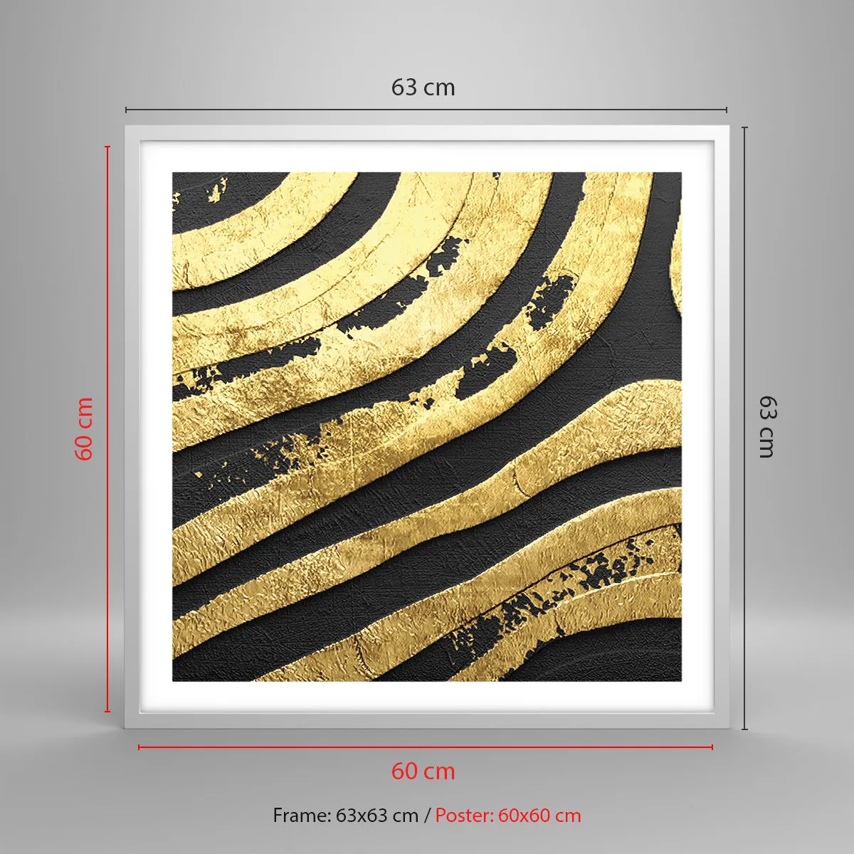 Plakát v bílém rámu - Vše plyne - 60x60 cm