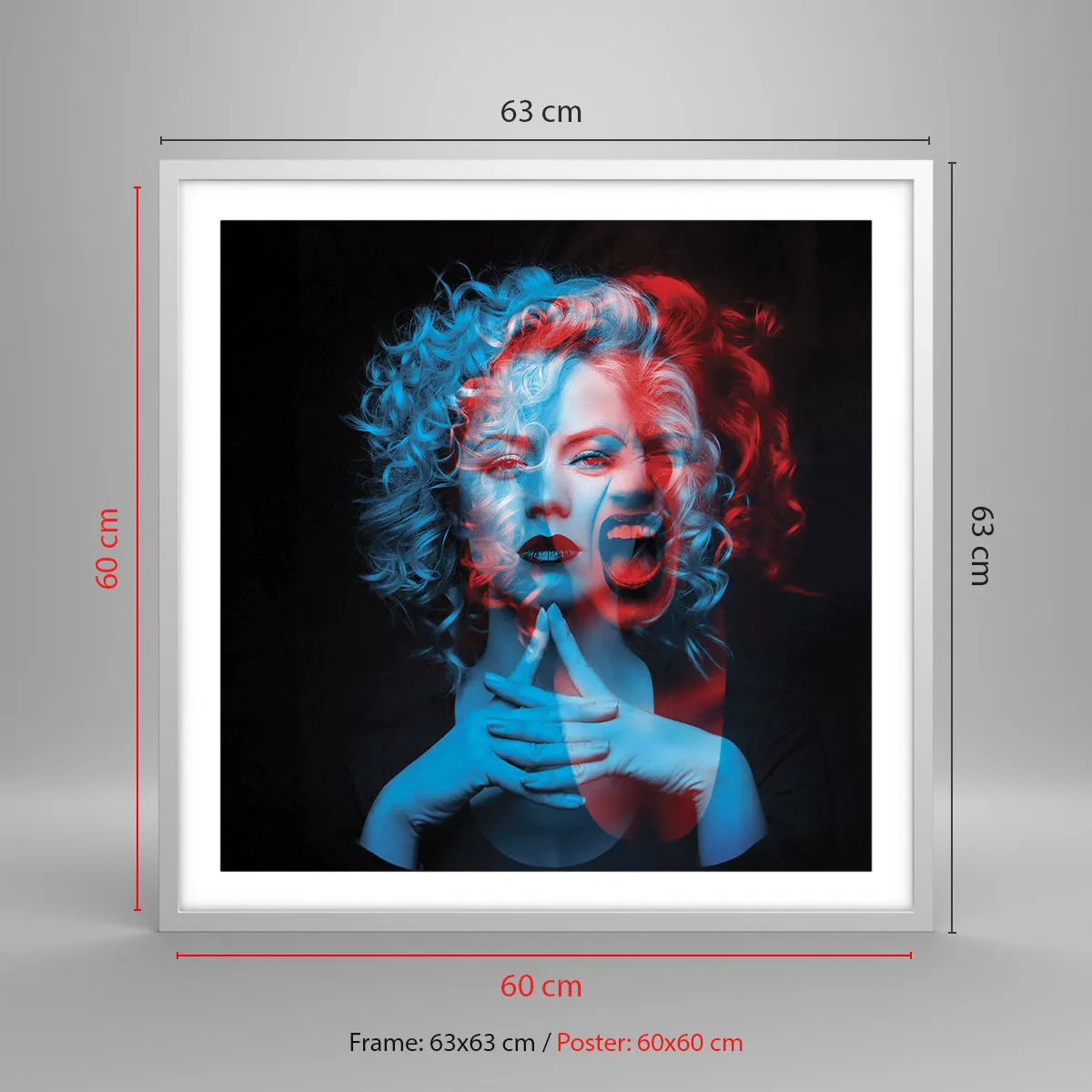 Poster in einem weißen Rahmen - Alter Ego - 60x60 cm