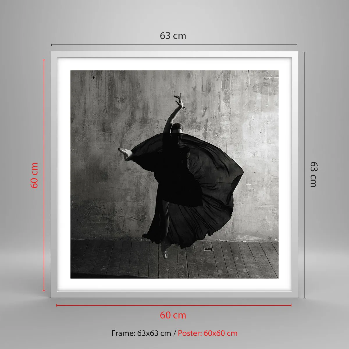 Poster in cornice bianca - Fasce piene di passione - 60x60 cm