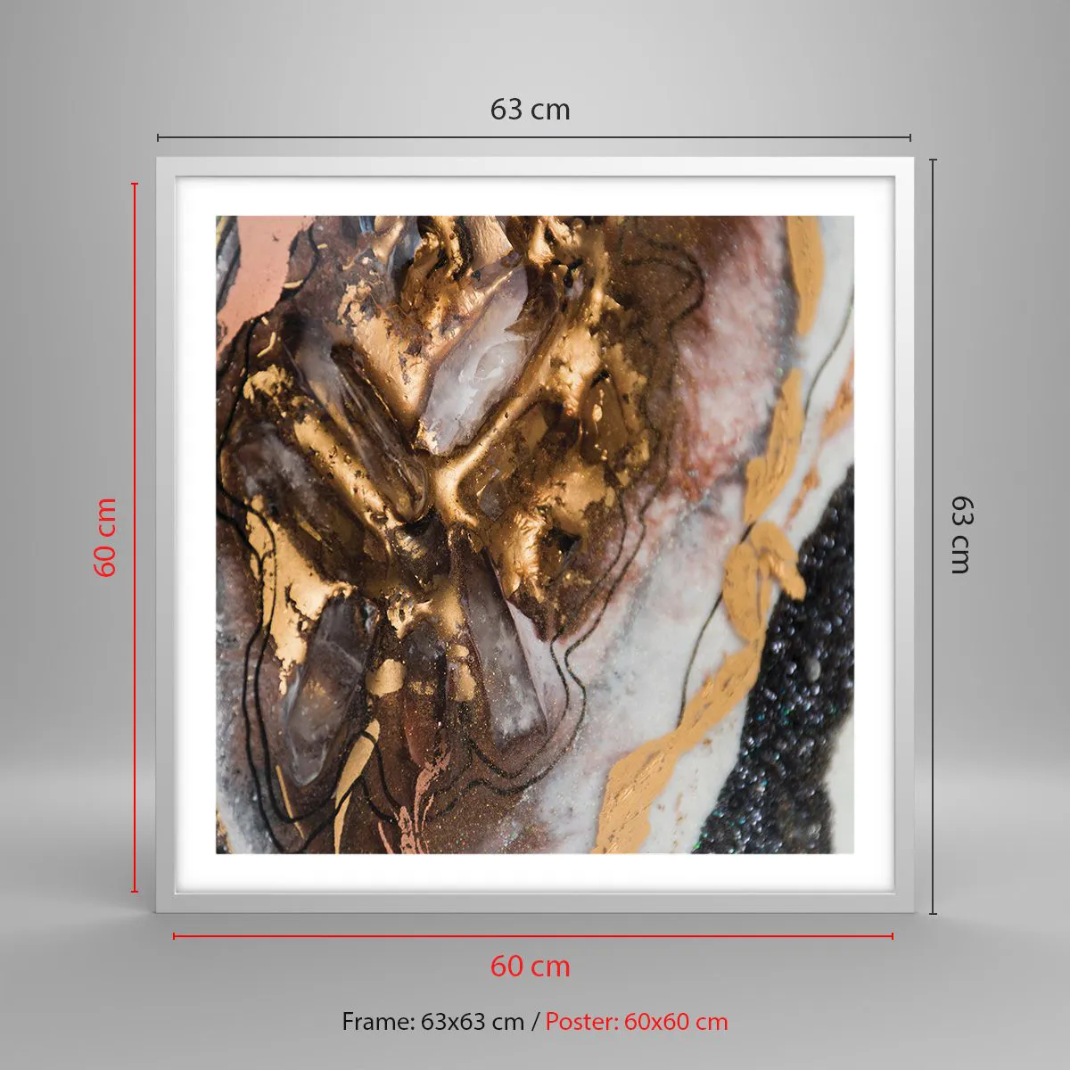 Poster in een witte lijst - Het element aarde - 60x60 cm