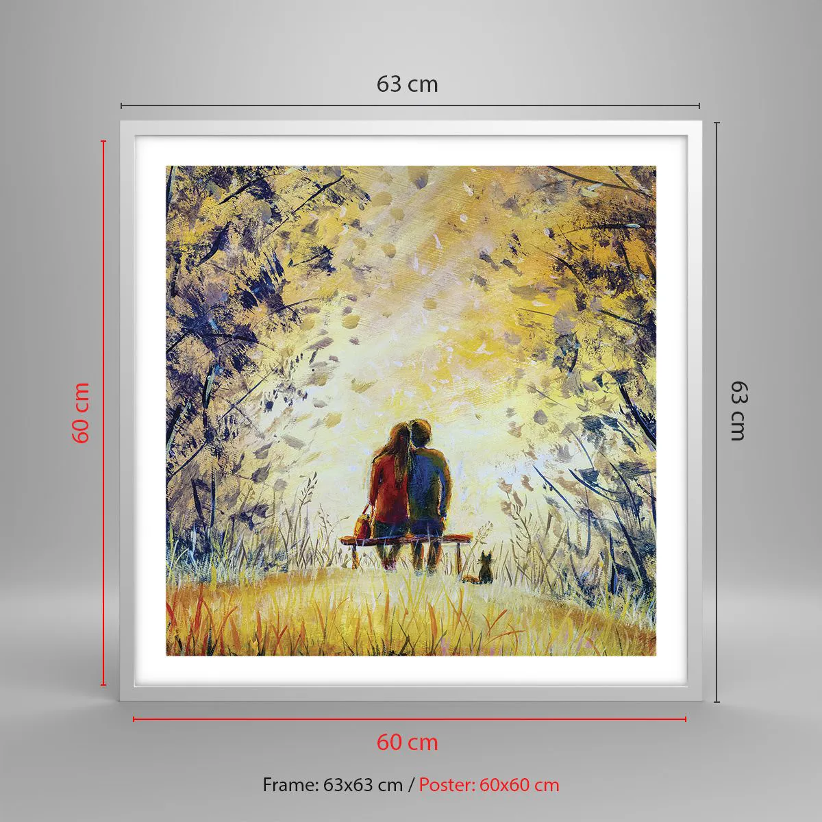 Póster en marco blanco - Un momento mágico - 60x60 cm