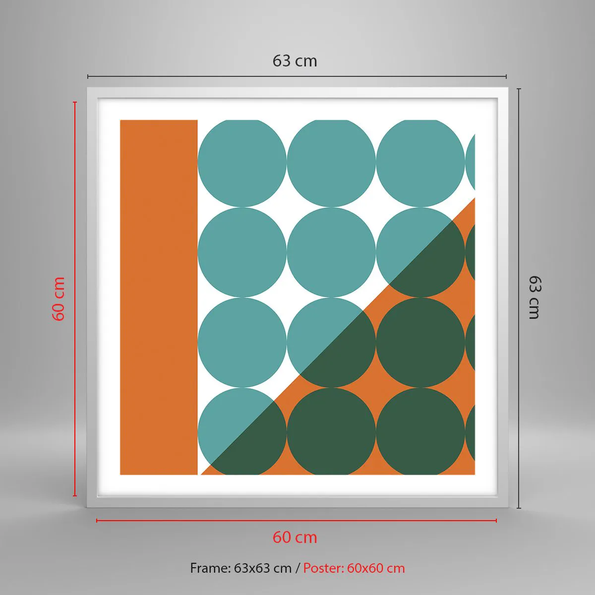 Poszter fekete keretben - Felfelé és átlósan - 60x60 cm