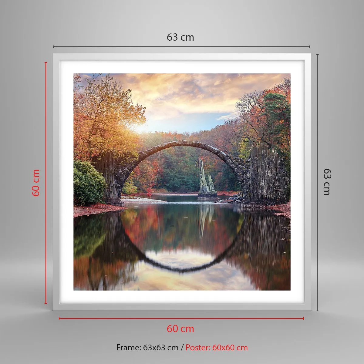 Poster in einem weißen Rahmen - Auf der anderen Seite des Spiegels - 60x60 cm