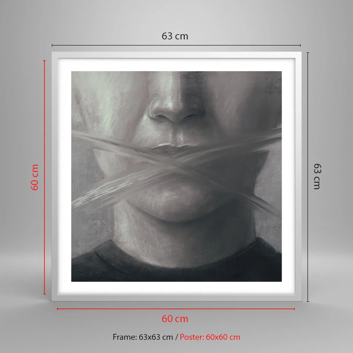 Poszter fekete keretben - Szó nélkül - 60x60 cm