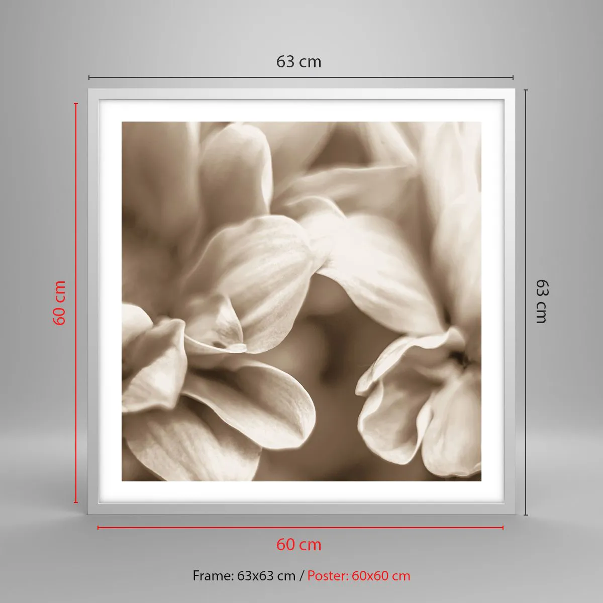 Poszter fekete keretben - Gyengéd, mint egy mosoly - 60x60 cm