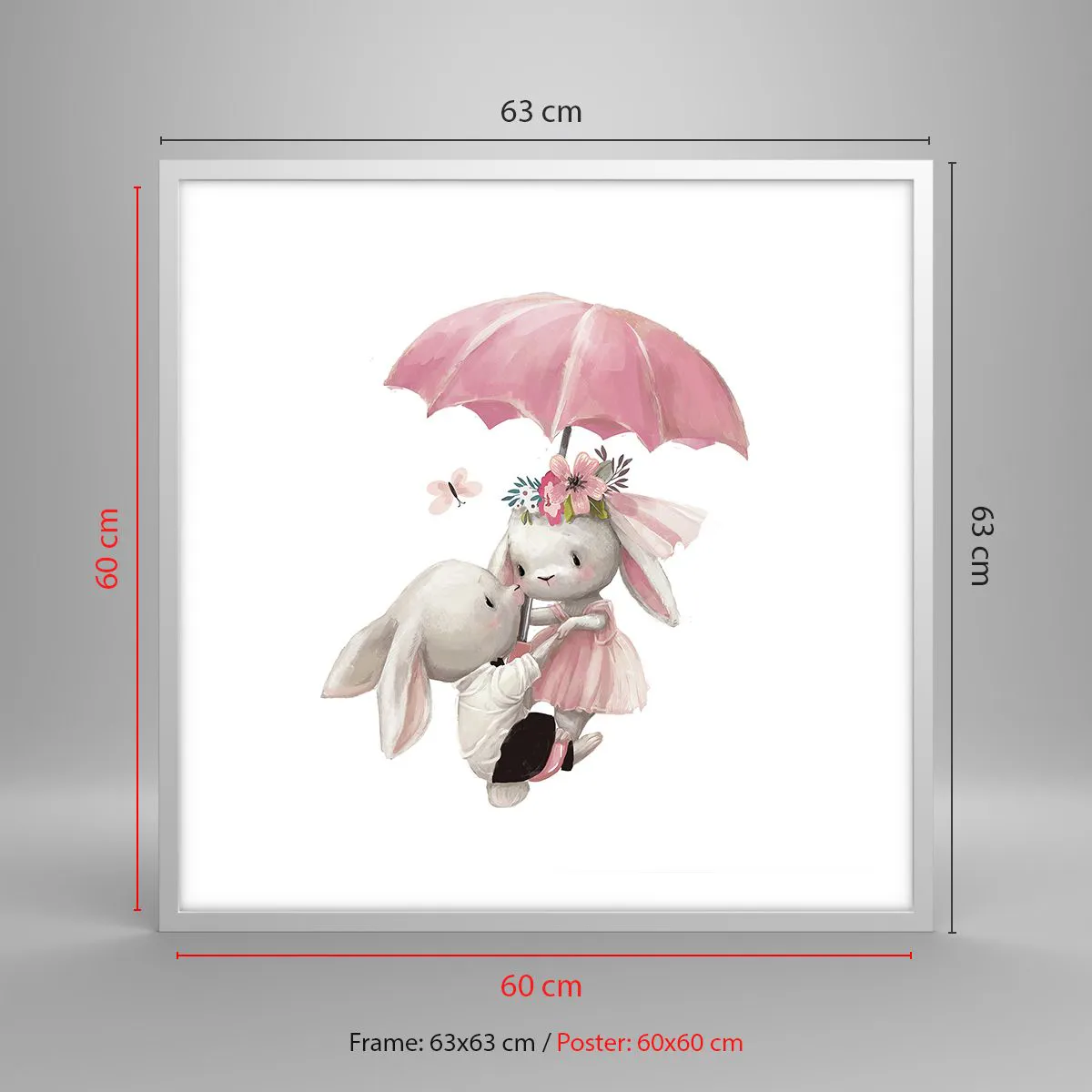 Poster in einem weißen Rahmen - Das ist eben Liebe - 60x60 cm