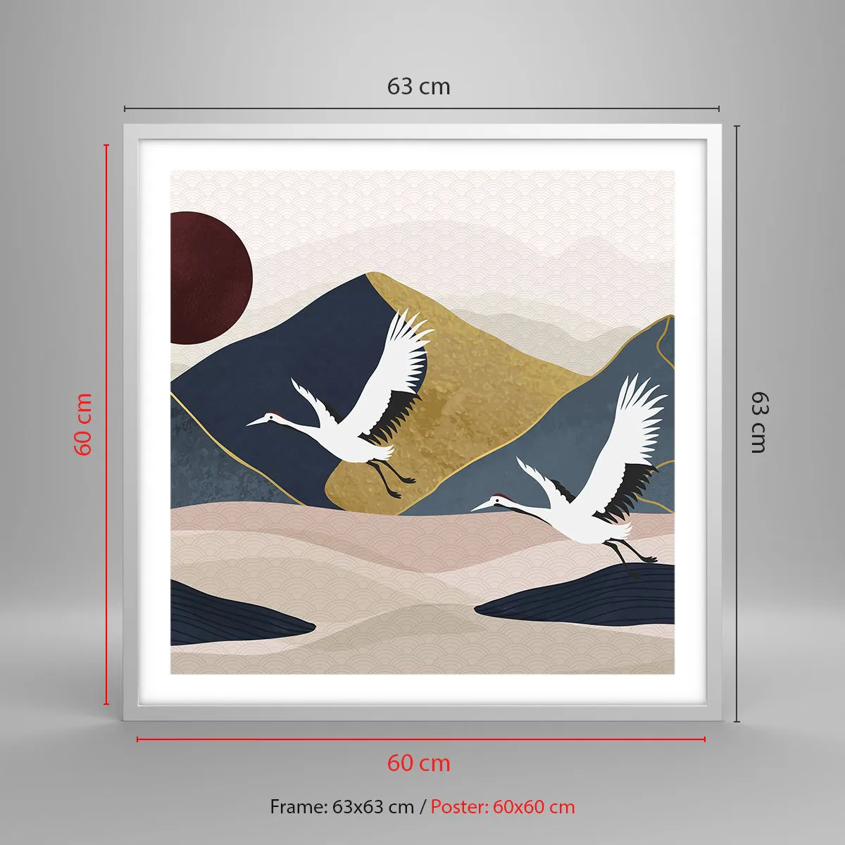 Poster în ramă albă - Și ziua a zburat din nou - 60x60 cm