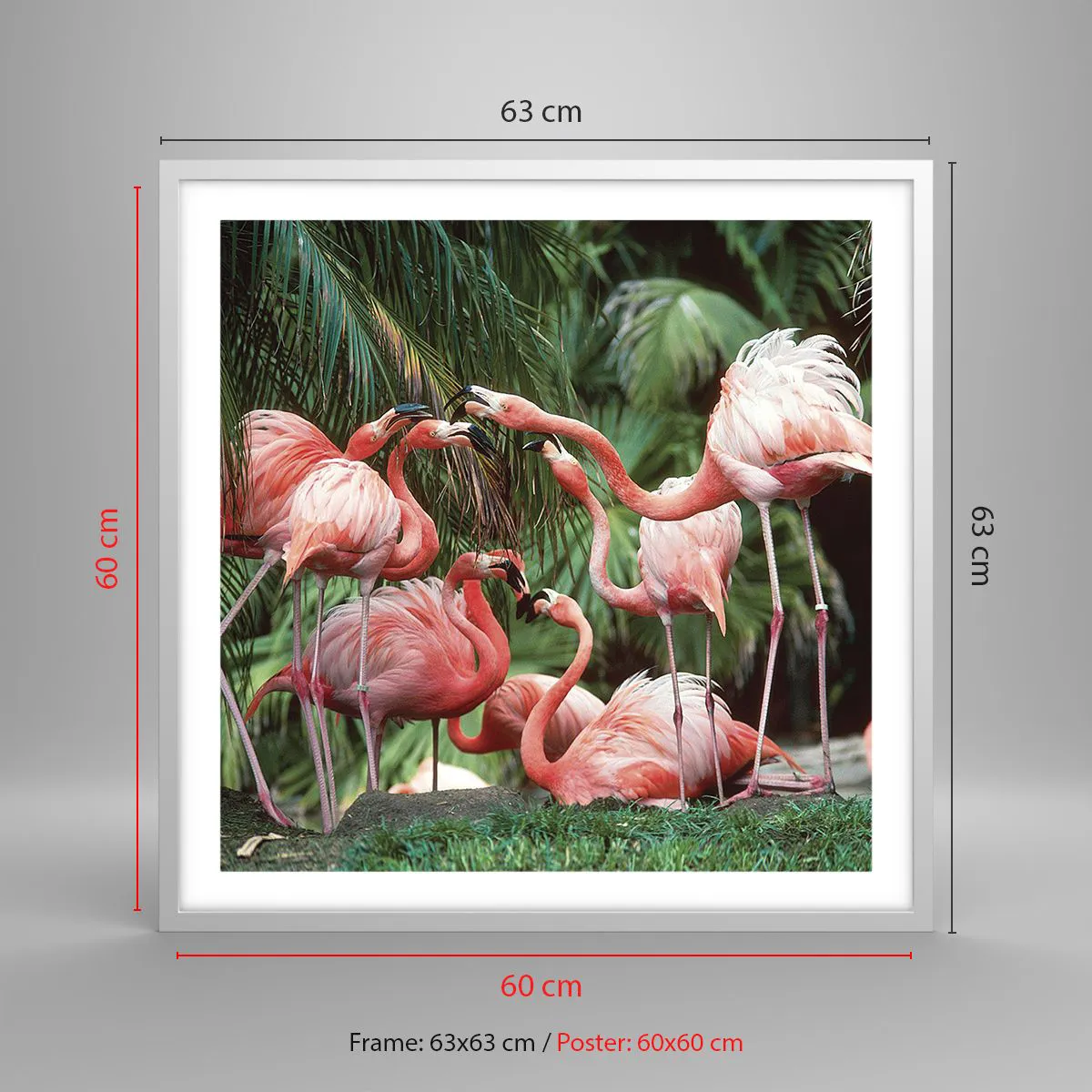 Affiche dans un cadre blanc - Poster - Potins d'après-midi - 60x60 cm