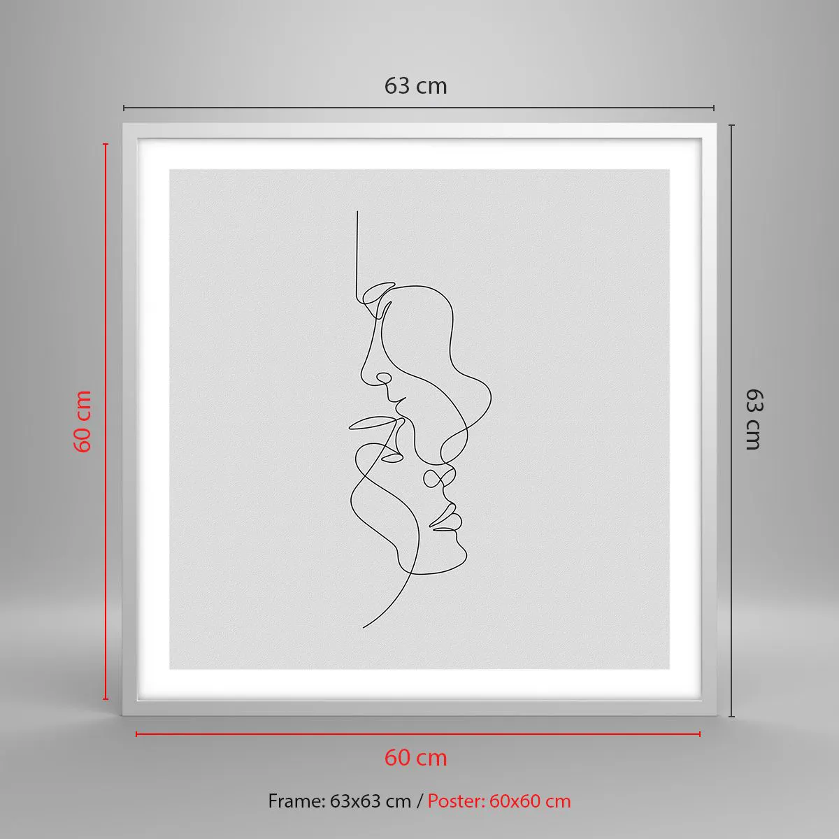 Poster in einem weißen Rahmen - Die Hitze bitterer Begierden - 60x60 cm