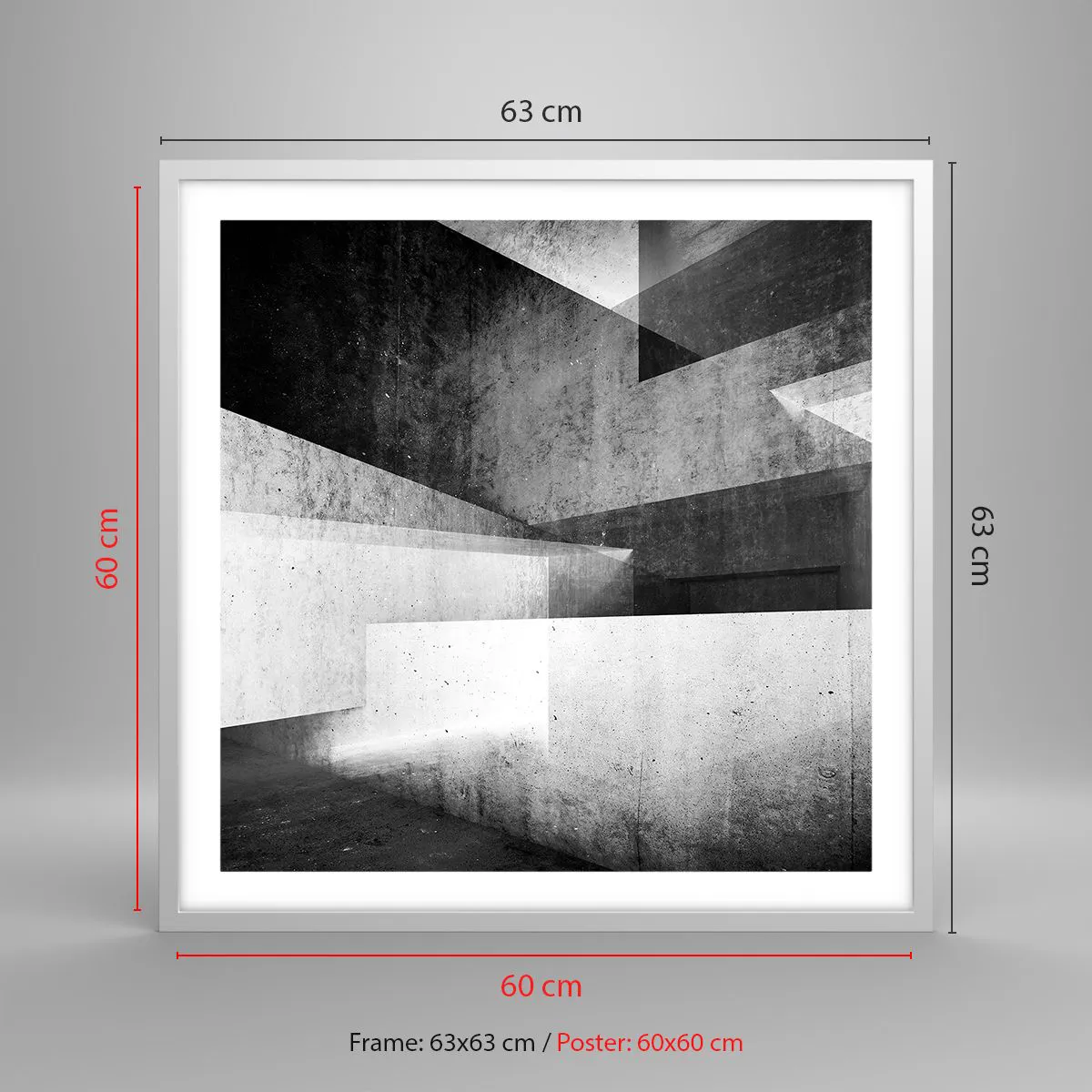 Plakat w białej ramie - Struktura przestrzeni - 60x60 cm