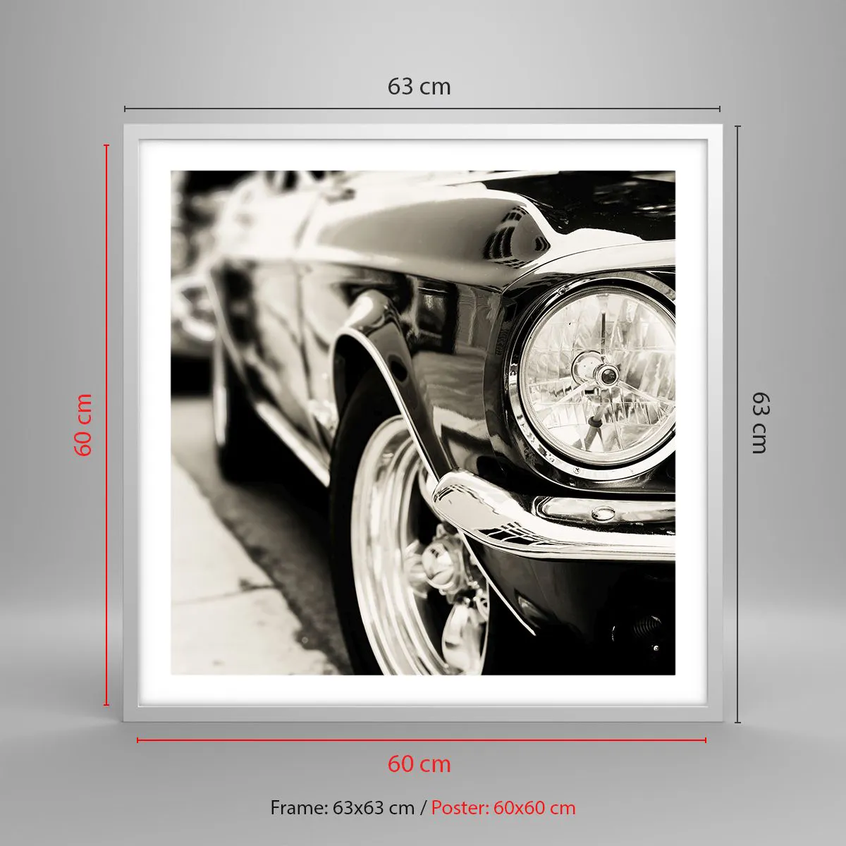 Poster in cornice bianca - Bellezza intramontabile - 60x60 cm