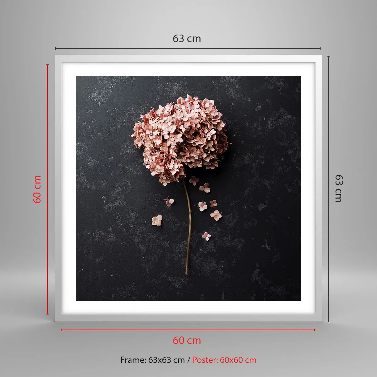 Poster in een witte lijst - Een echt romantisch teken - 60x60 cm