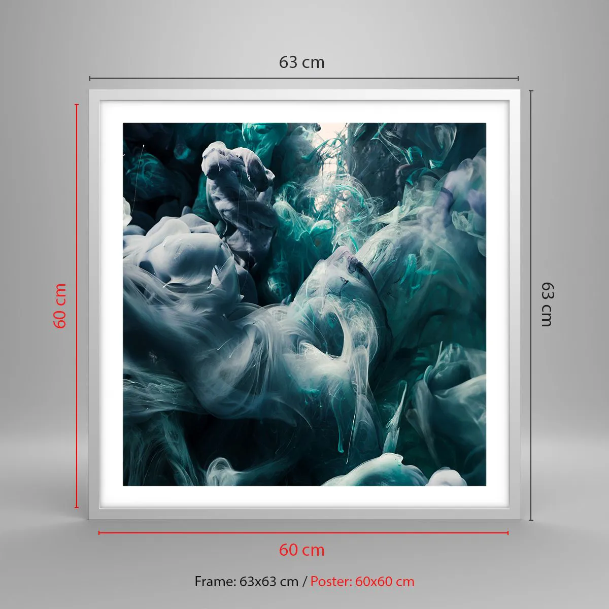 Plakat w białej ramie - Ruch koloru - 60x60 cm