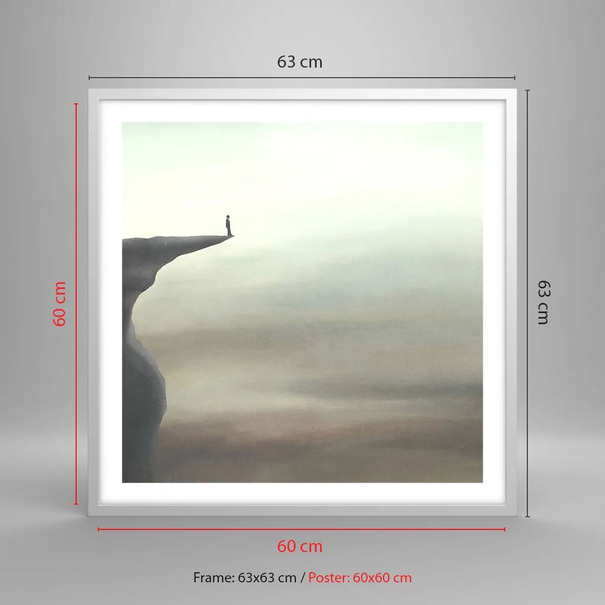 Poster in white frmae - Upwards, Naturally! - 60x60 cm