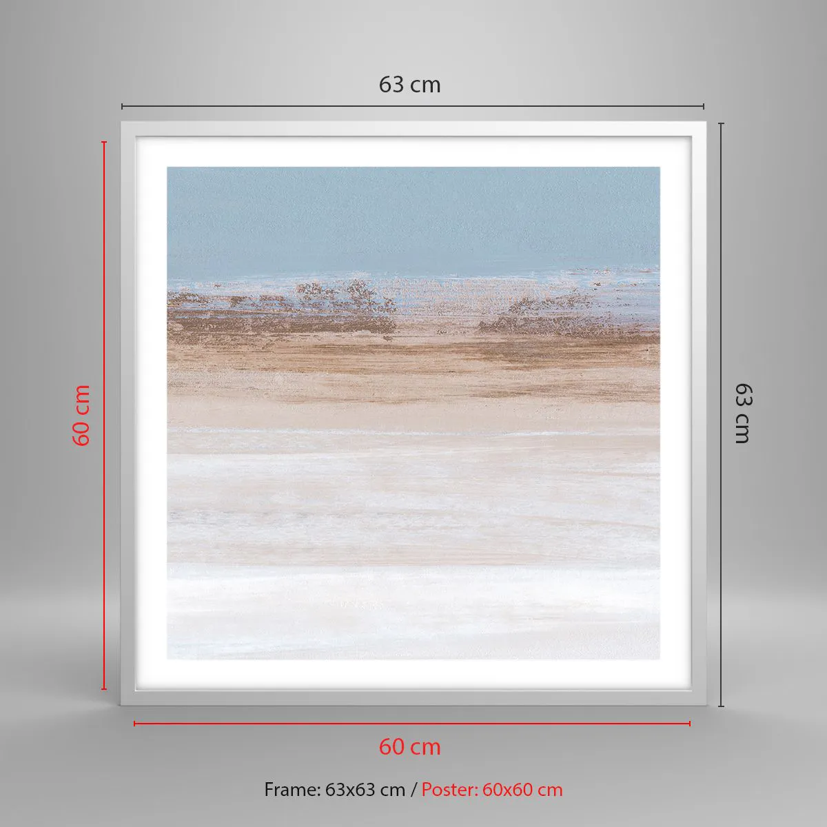 Poster in white frmae - Ambiguous Landscape - 60x60 cm