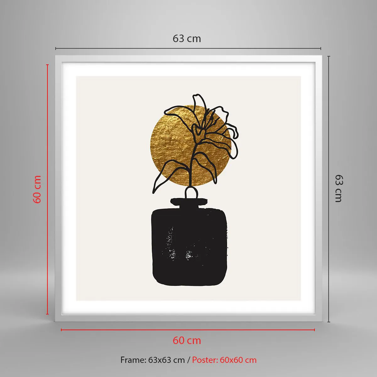 Póster en marco blanco - Belleza en equilibrio - 60x60 cm