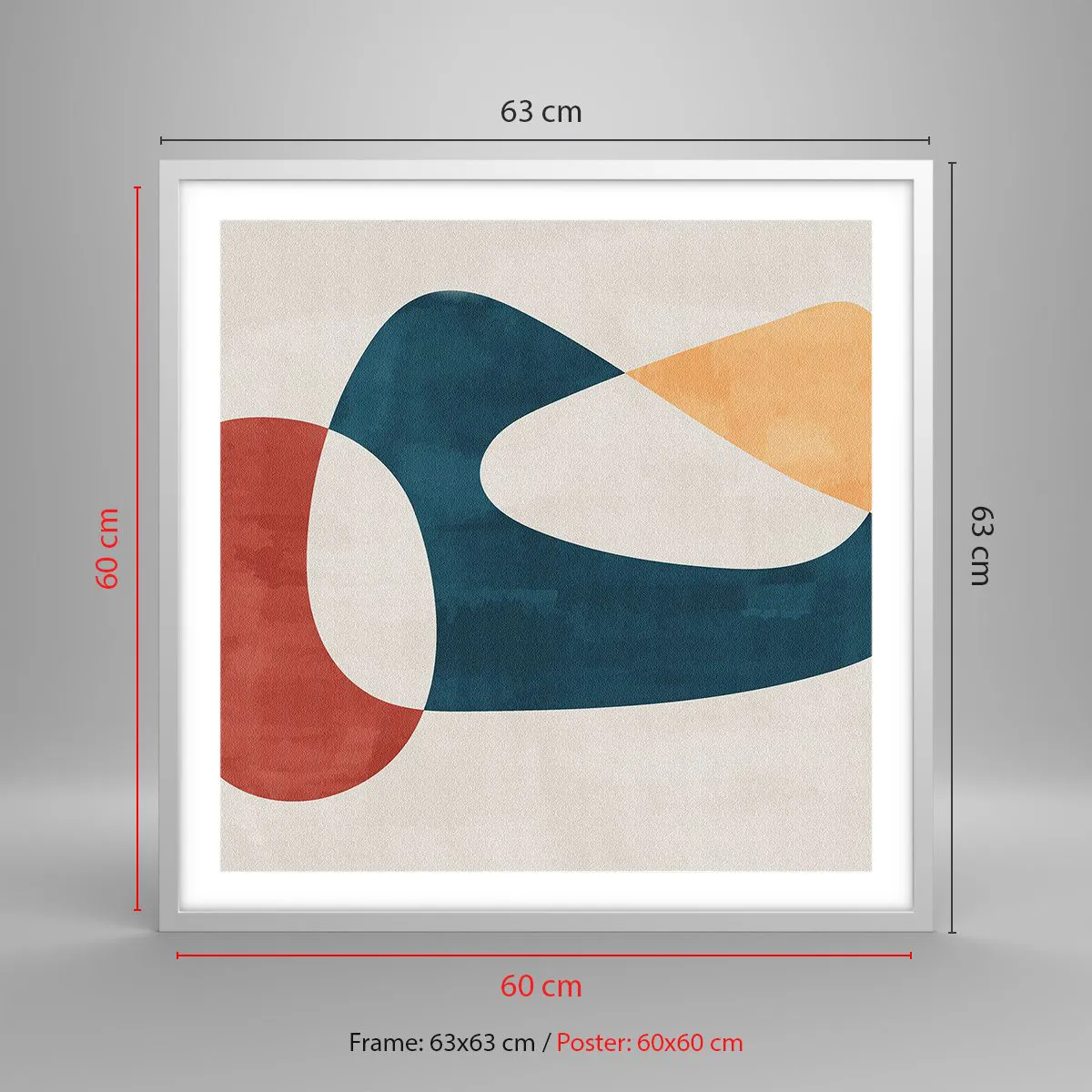 Poster in cornice bianca - Influenze e metamorfosi - 60x60 cm