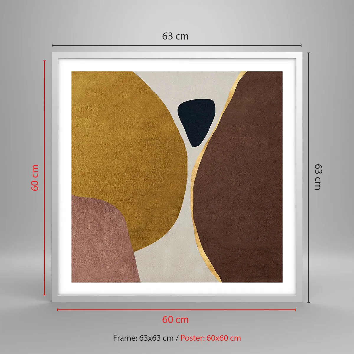 Affiche dans un cadre blanc - Poster - L'abstraction – une place dans l'espace - 60x60 cm