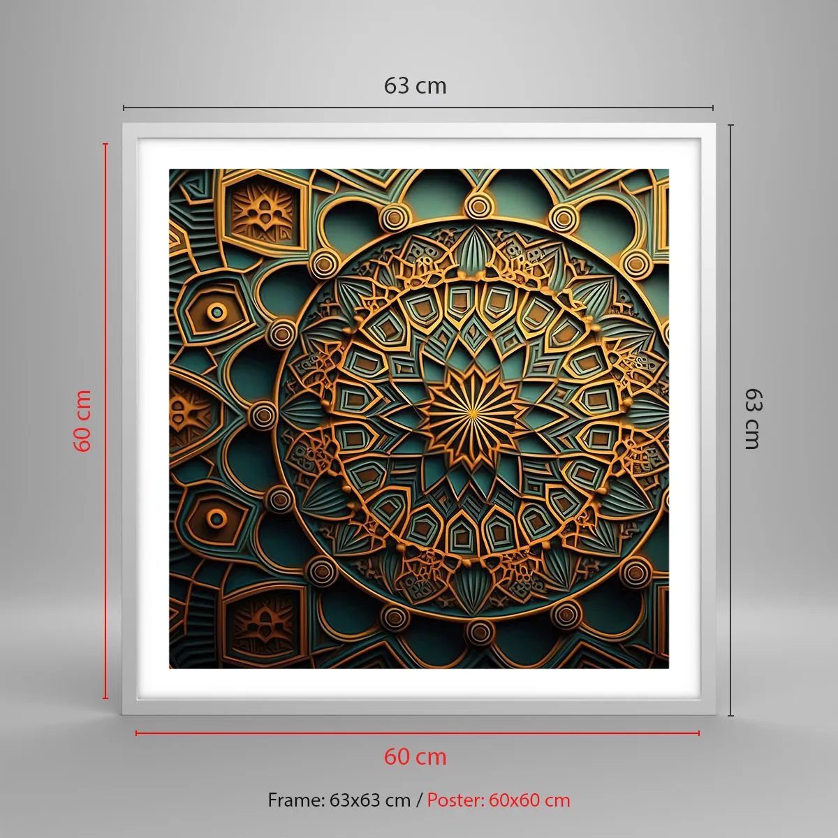 Affiche dans un cadre blanc - Poster - Dans une ambiance arabe - 60x60 cm