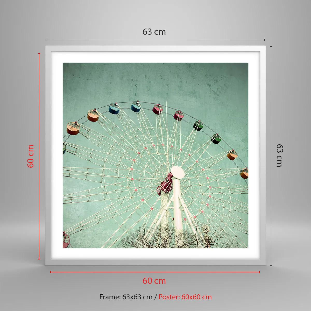 Affiche dans un cadre blanc - Poster - Nous vous invitons à vous amuser - 60x60 cm