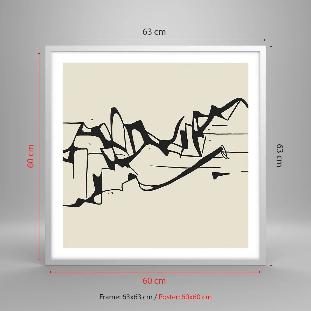 Poszter fekete keretben - Lehet egy táj - 60x60 cm