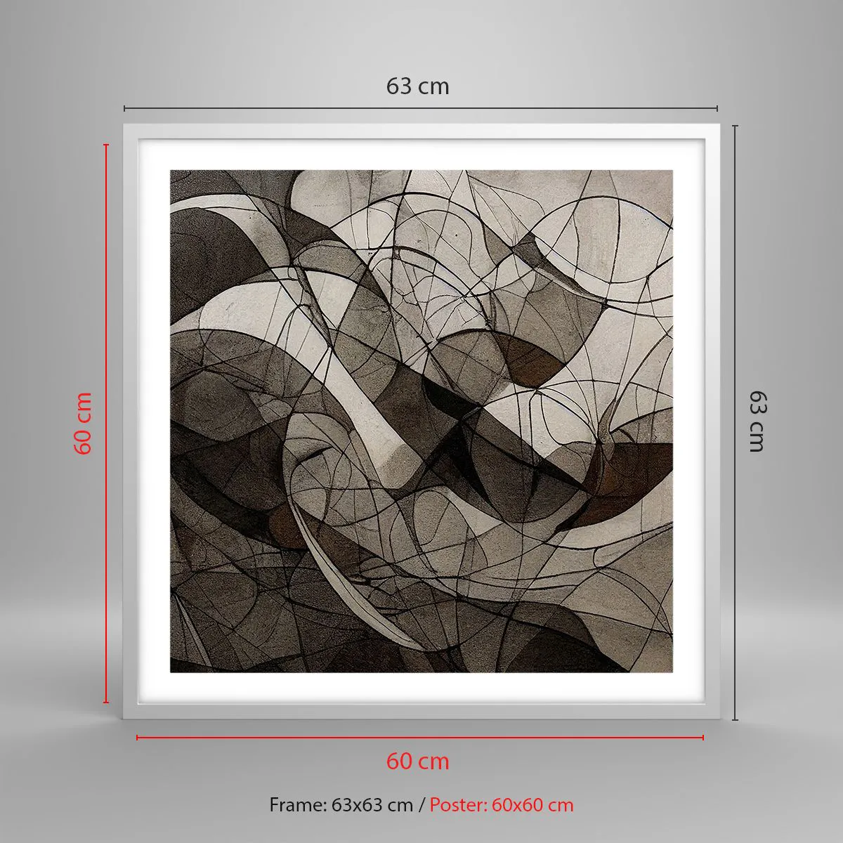 Plagát v bielom ráme - Obeh farieb Zeme - 60x60 cm