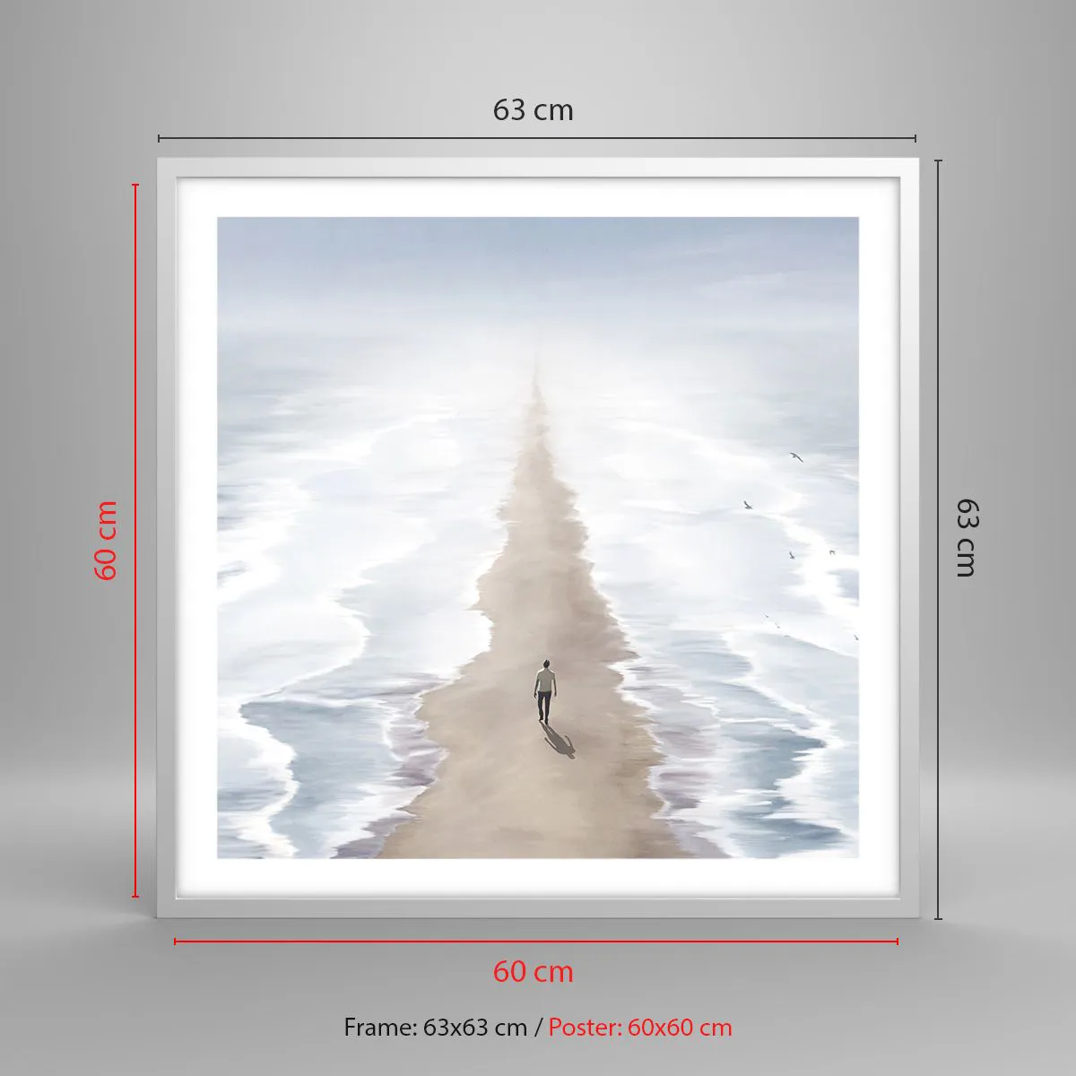 Poster in einem weißen Rahmen - Glänzende Zukunft - 60x60 cm