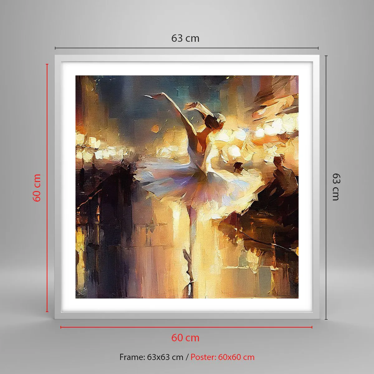 Pôster em moldura branca - Milagre na rua - 60x60 cm